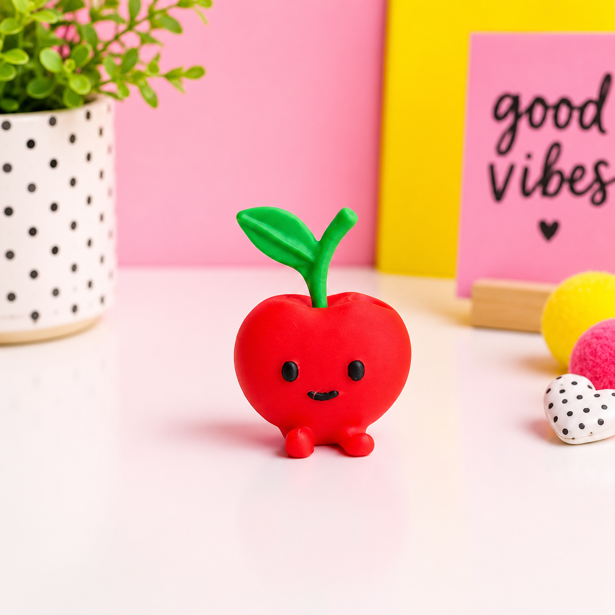 Happy Apple | 3D Printed Straw Topper