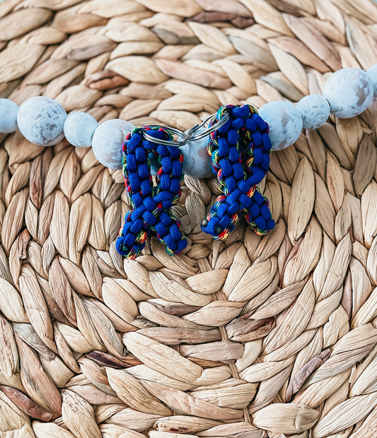 7B1 Paracord Awareness Ribbon Keychain