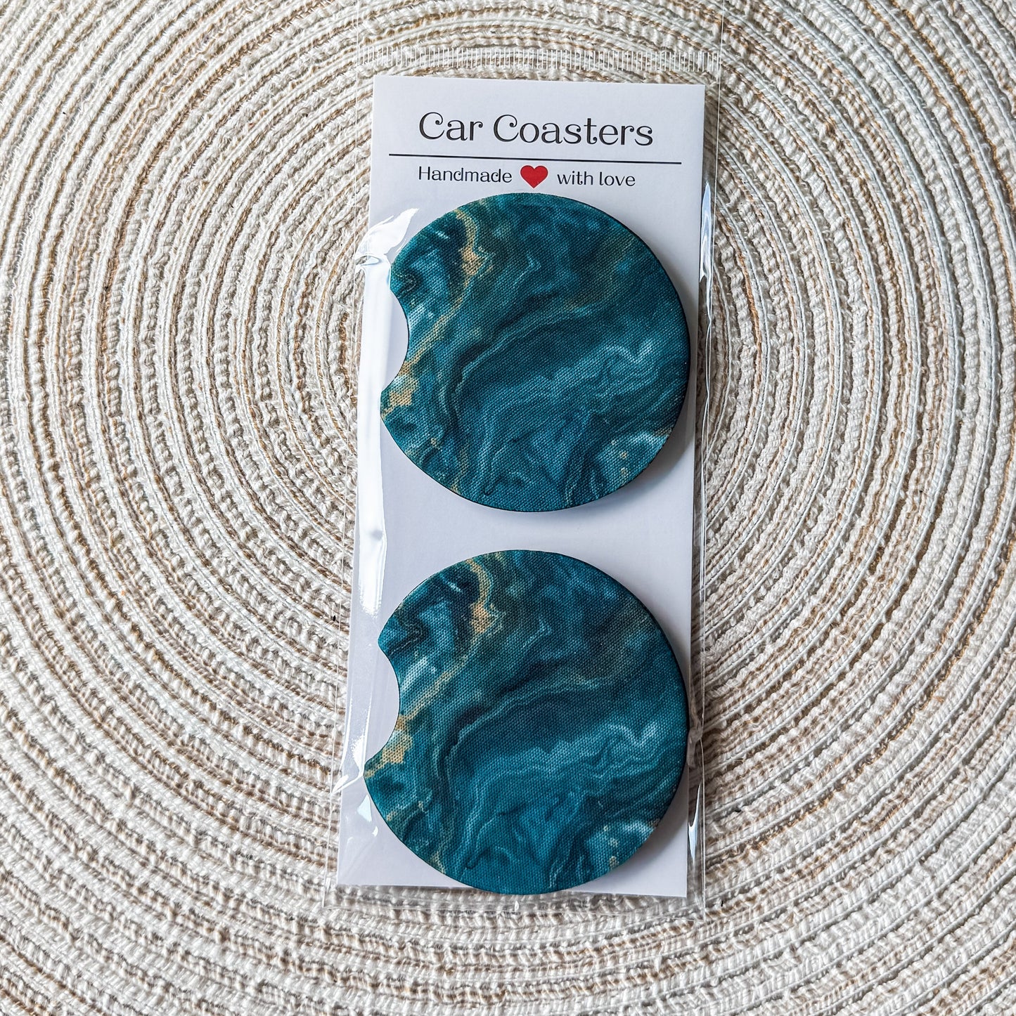 Teal Marble | Car Coaster