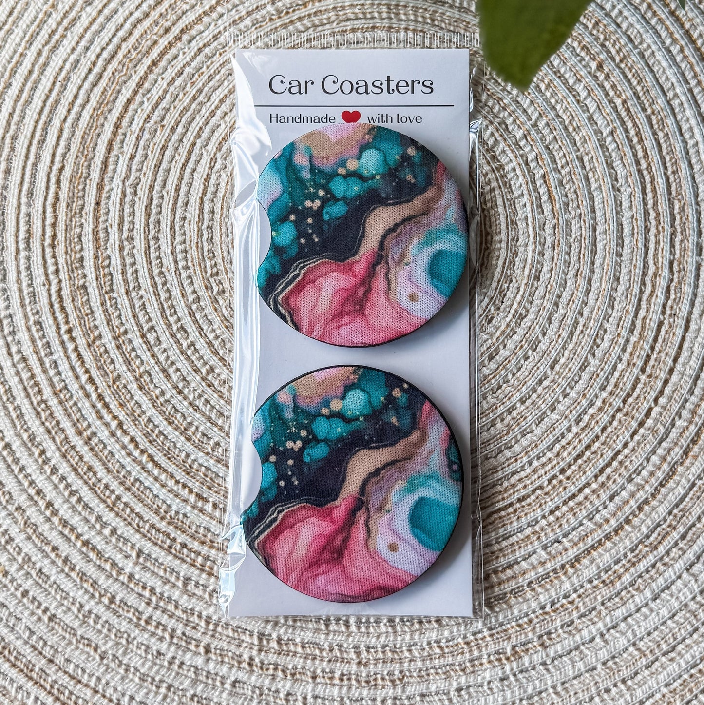 Bright Colorful Marble | Car Coaster