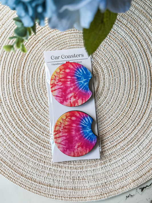 Tie Dye Car Coasters
