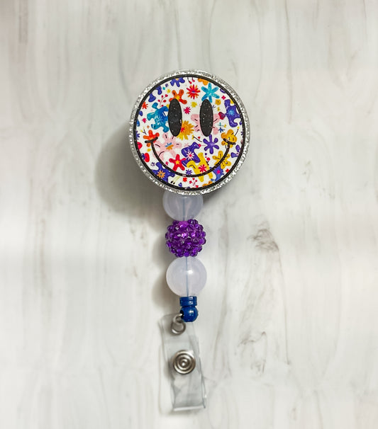 Smiley Floral| Badge Reel