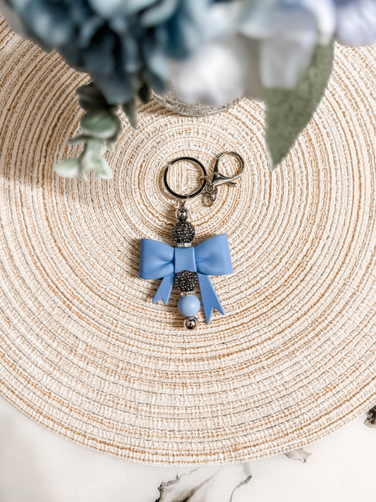 Blue Bow Keychain