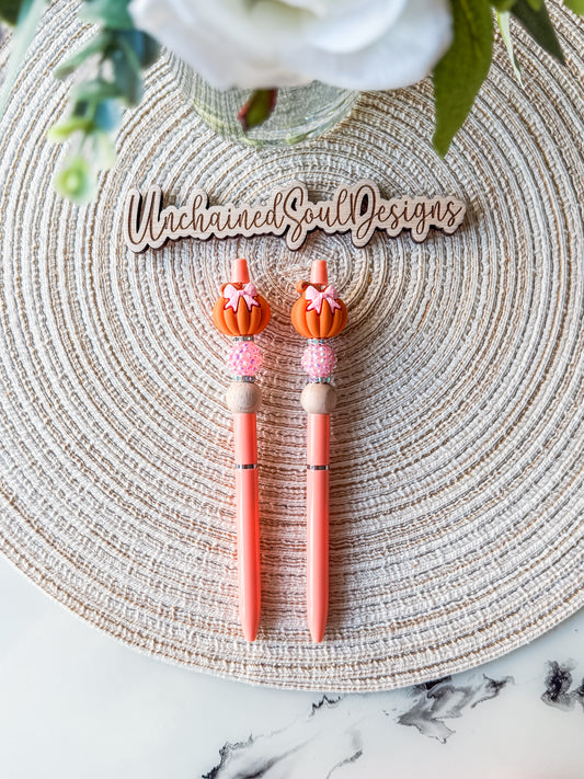 Pumpkins with Bows| Beaded Pens