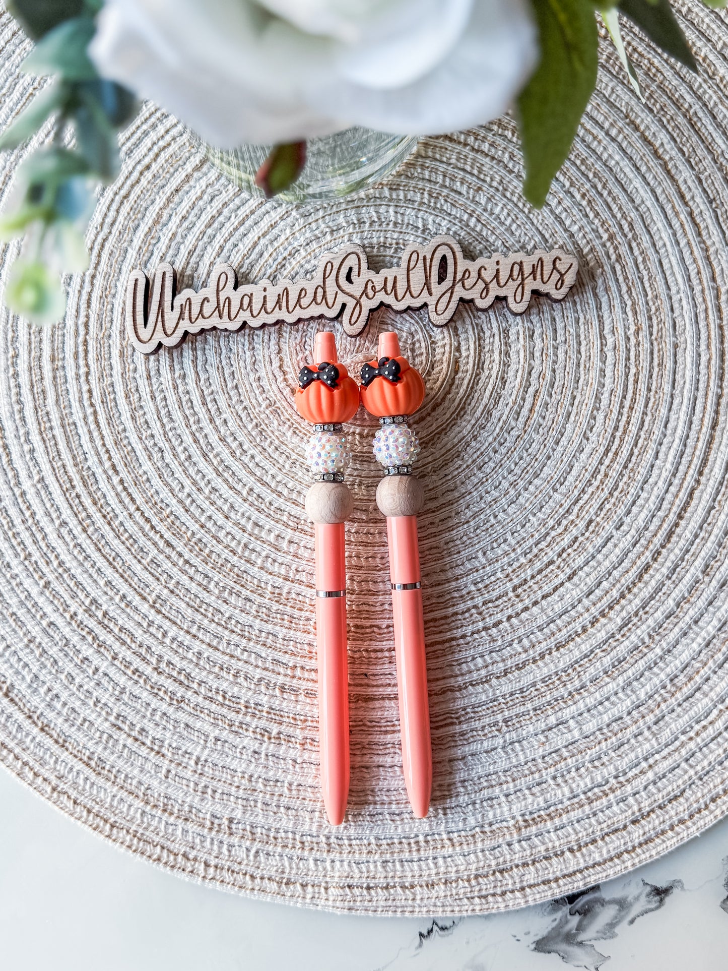 Pumpkins with Bows| Beaded Pens
