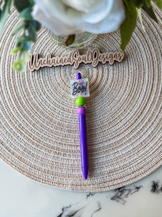 Hey Boo| Beaded Pen