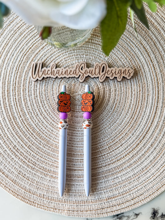 Stacked Pumpkins| Beaded Pen