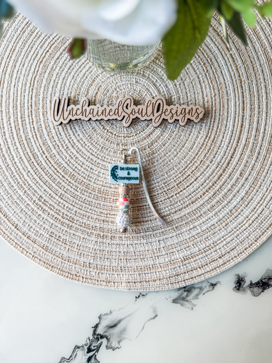 Be Strong & Courageous| Beaded Bookmark