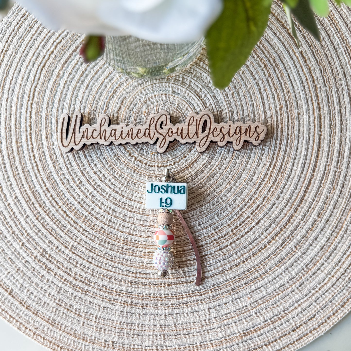 Be Strong & Courageous| Beaded Bookmark