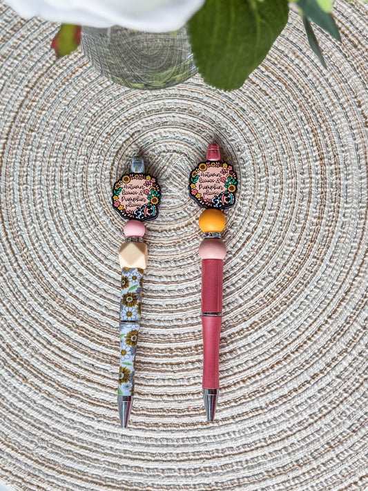 Autumn Leaves Pumpkins Please| Beaded Pen