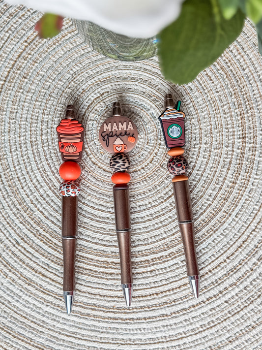 Fall Coffee Beadable Pens