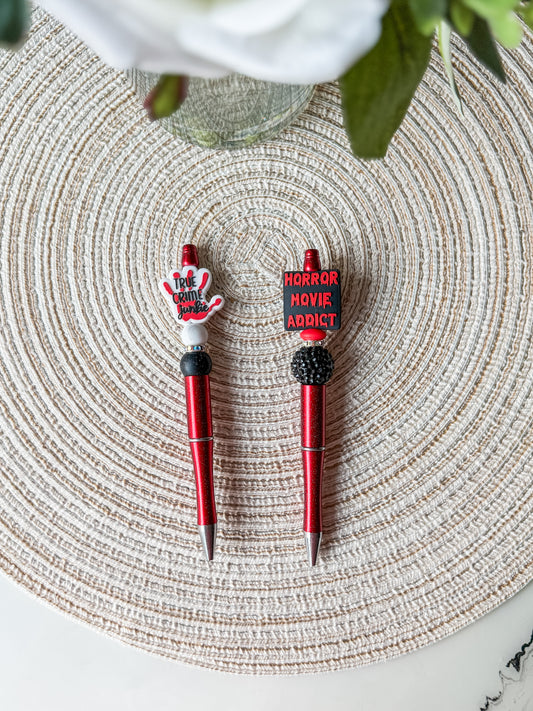 Horror Movie Addict & True Crime Junkie| Beaded Pen