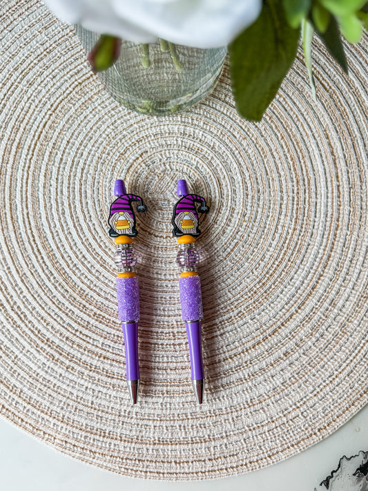 Gnome with Candy Corn| Beaded Pen