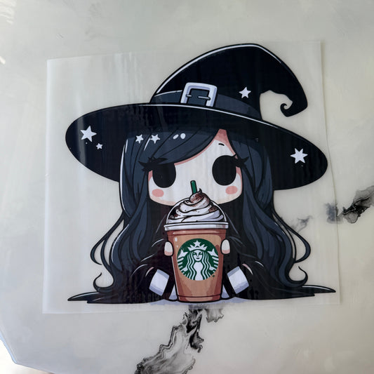 Cute Witch with Coffee| Adult or Youth Tee