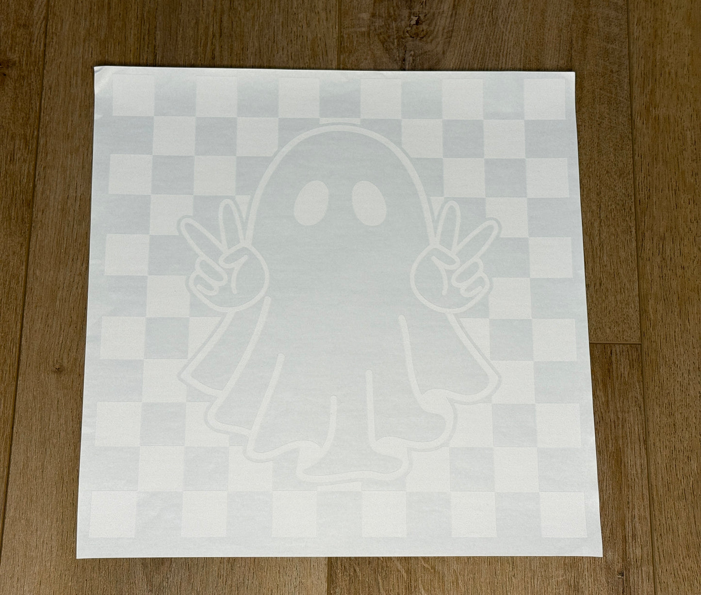 Checkered Ghost-Black or White| Adult Tee