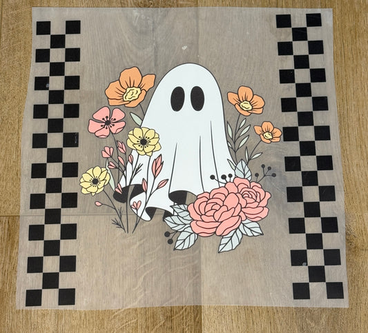 Cute GHOST with Flowers| Adult Tee