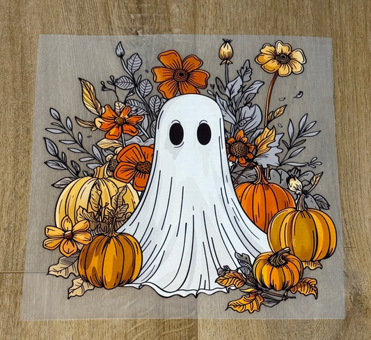 Ghost with Pumpkins and Floral| Adult Tee