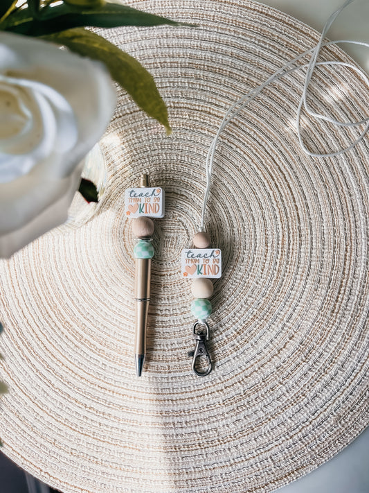 Teach Them To Be Kind (white)| Lanyard + Pen