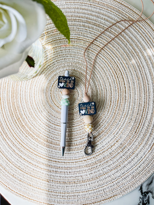 Teach Them To Be Kinds (Black)| Lanyard+ Pen