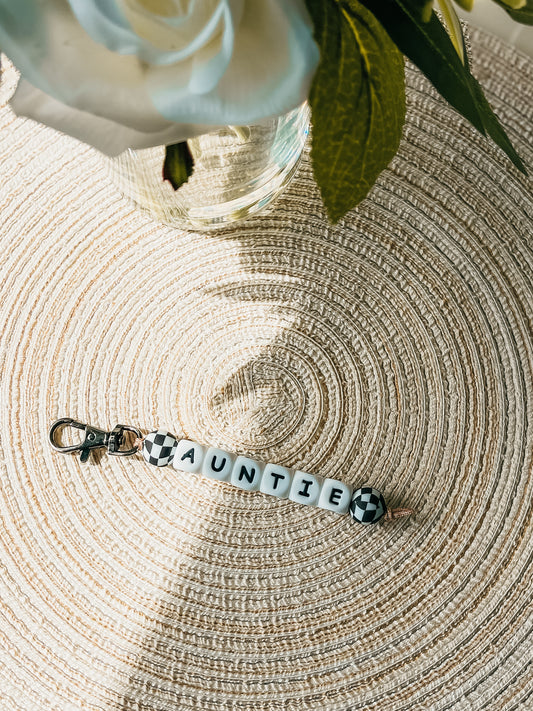 Auntie-Checkered Custom| Keychain