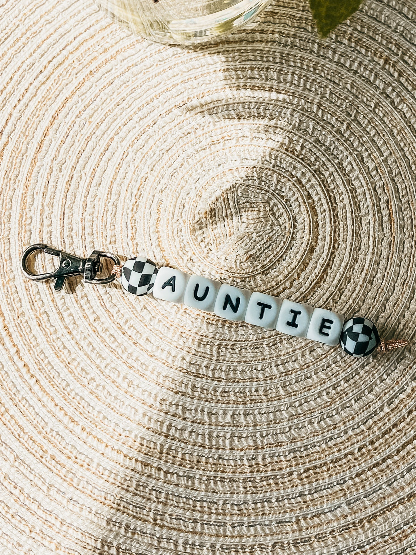 Auntie-Checkered Custom| Keychain