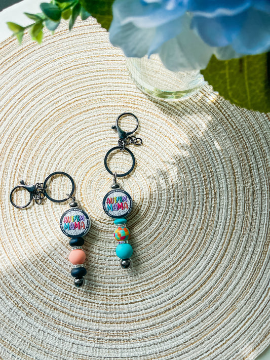 Autism Mama-Totally Blessed Often Stressed A Bit of a Mess| Bar Keychain