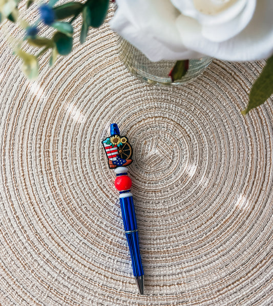 American Boots with Sunflowers| Pen