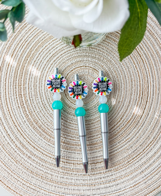 No one Fights Alone (Teal and White)| Pen