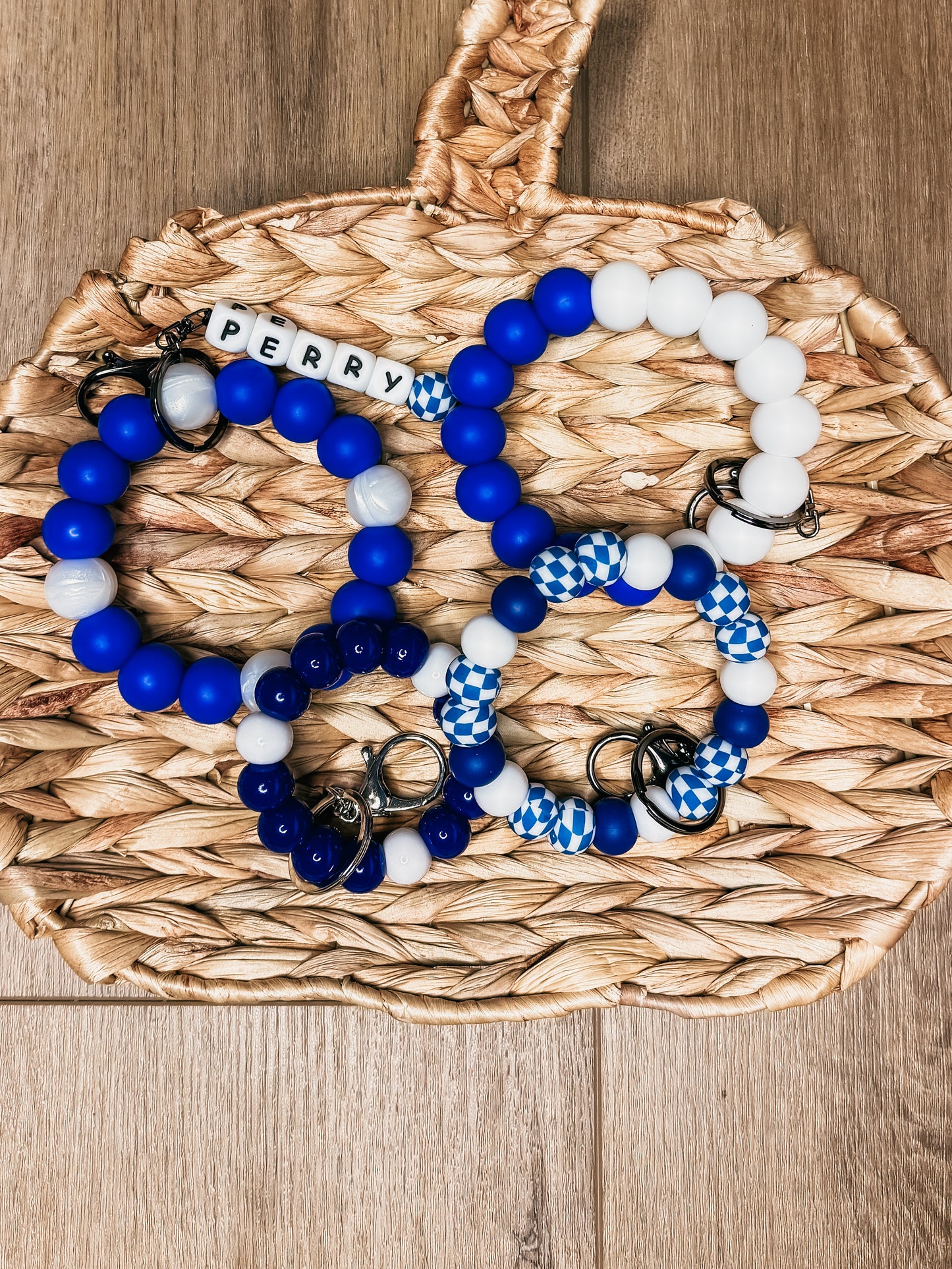 Blue & White School Colors| Wristlet