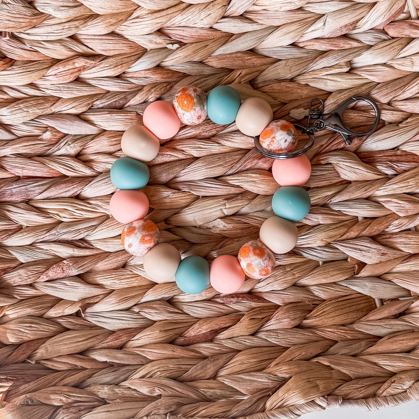 Fall Blooms Handmade Beaded Wristlet Keychain| Everyday Essential