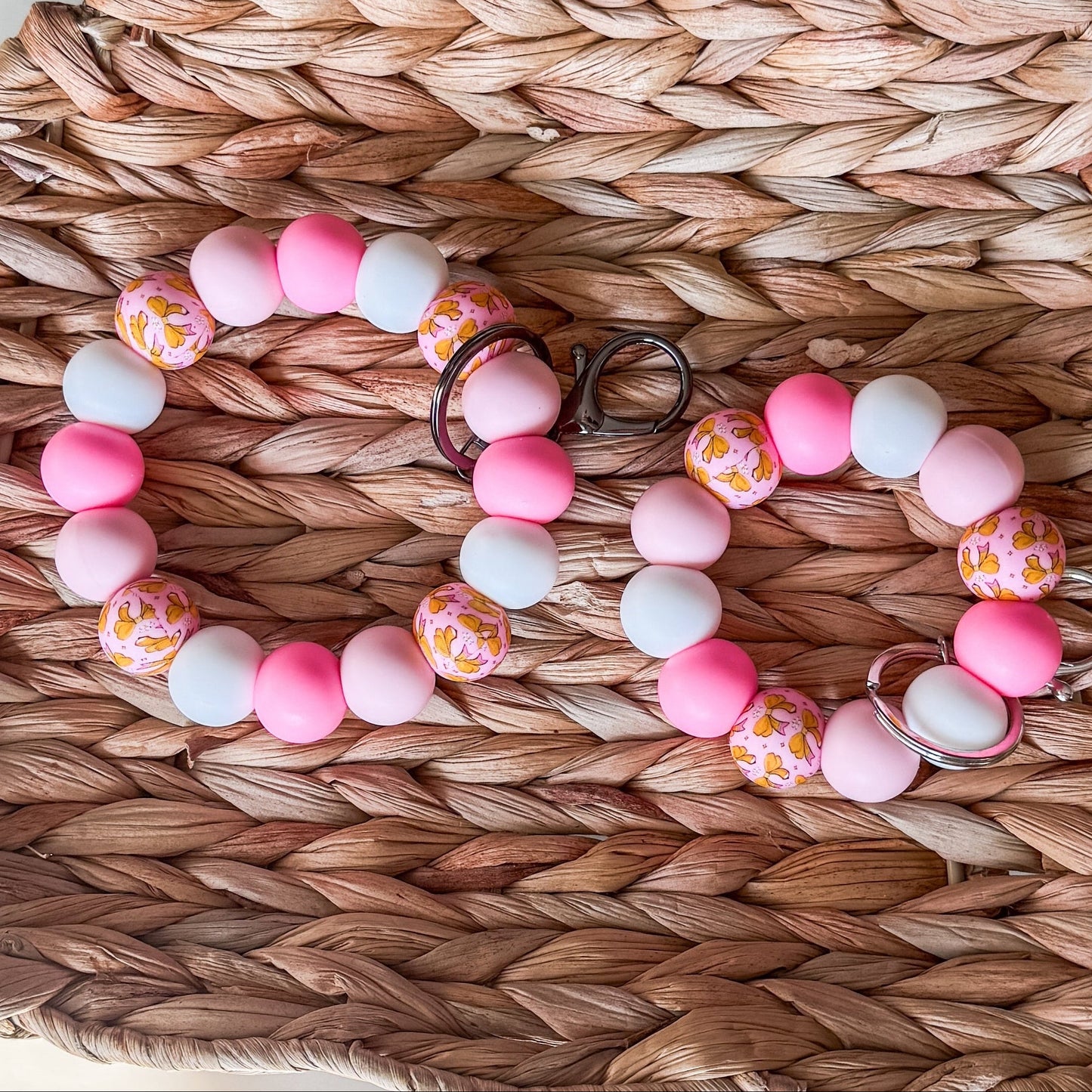 Pencils & Bows Handmade Beaded Wristlet Keychain| Everyday Essential