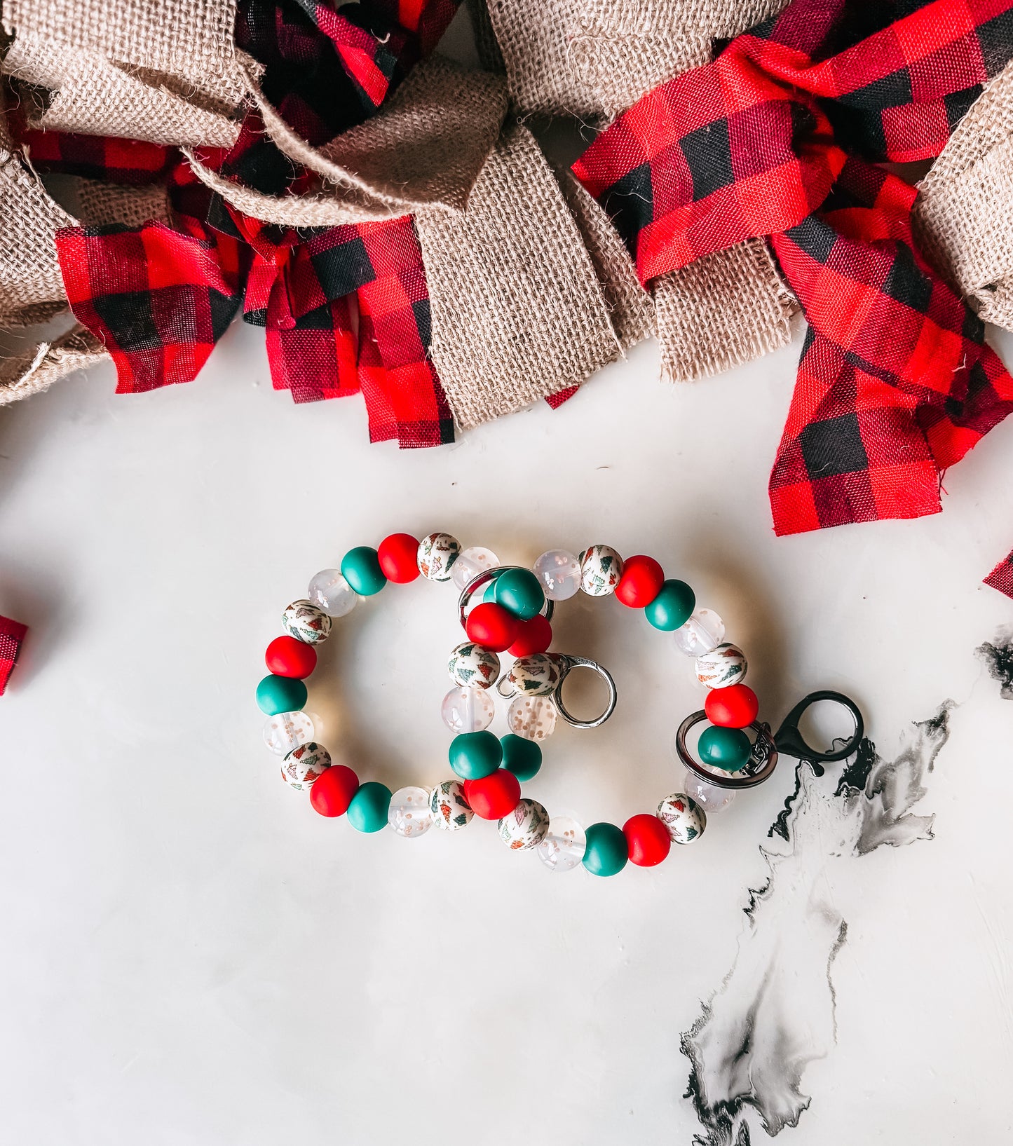 Vintage Christmas Tree Wristlet