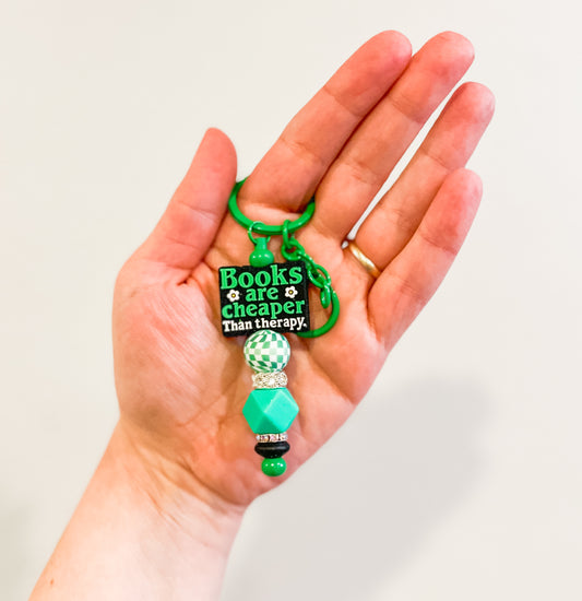 Books are Cheaper than Therapy| Keychain