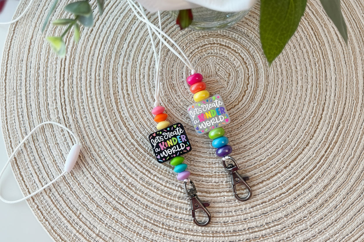 Let’s Create a Kinder World| Handmade Beaded Lanyard
