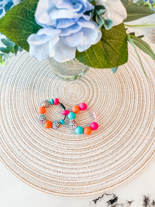 Checkered Happy Face| Cup or Luggage Charm