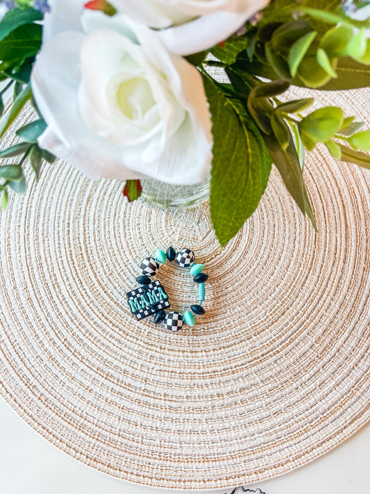 Checkered Mama| Cup or Luggage Charm