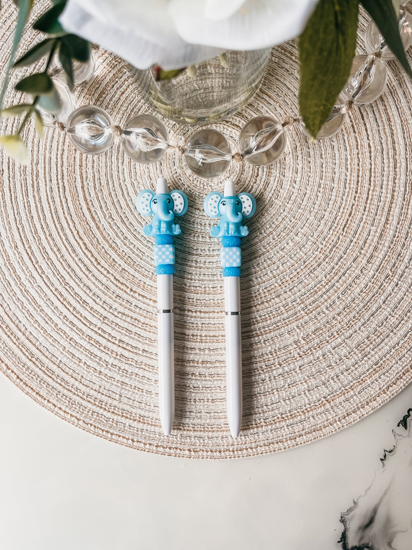 Blue Checkered Elephant| Pen-Straight Skinny