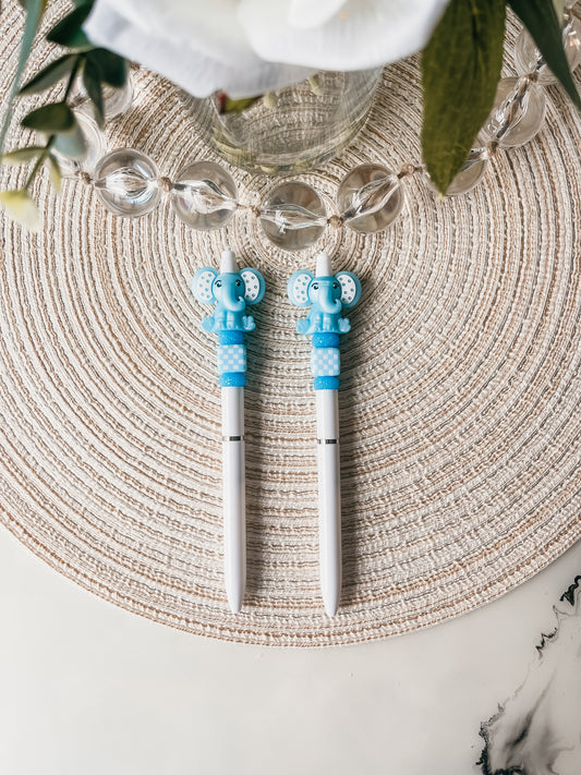 Blue Checkered Elephant| Pen-Straight Skinny