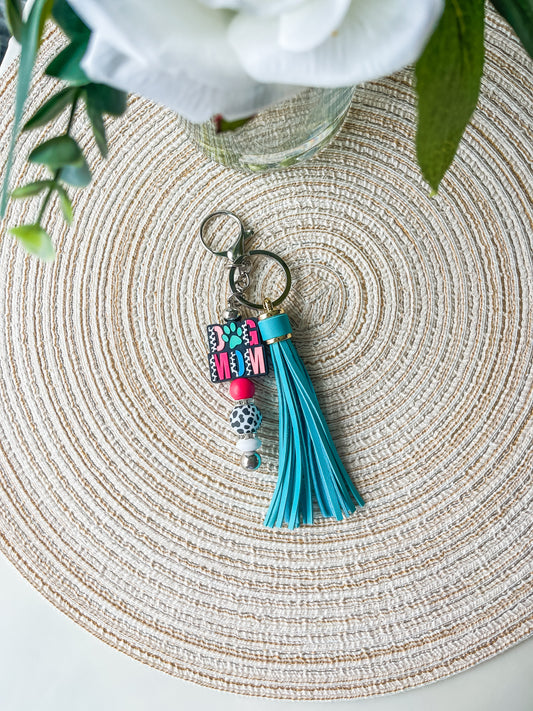 Dog Mama Tassel| Bar Keychain