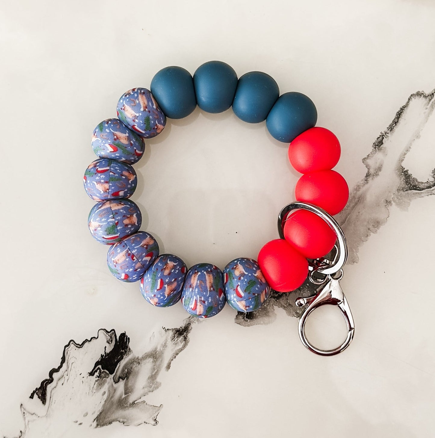 Highland Christmas Handmade Beaded Wristlet Keychain| Everyday Essential