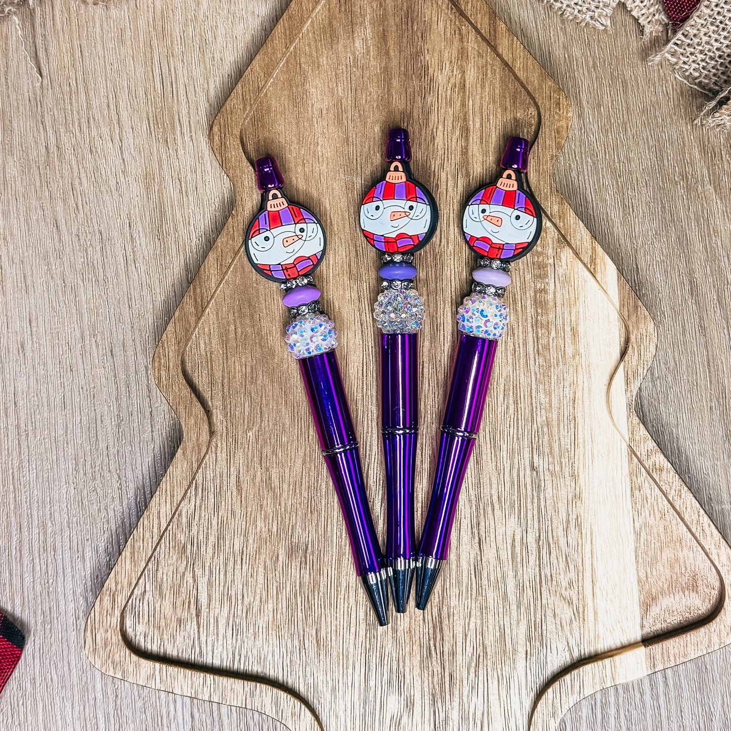 Snowman Ornament | Handmade Beaded Pen