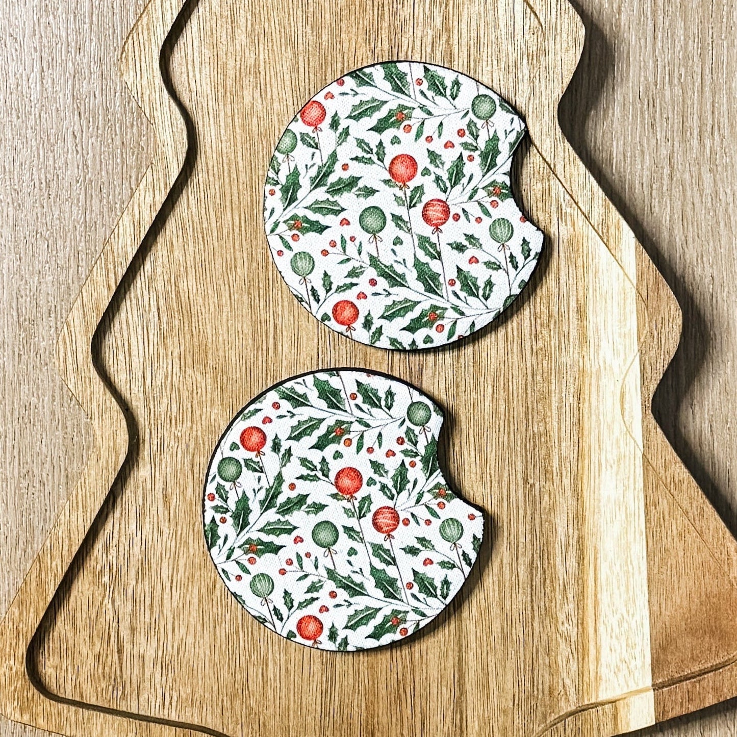 Christmas Floral | Car Coasters