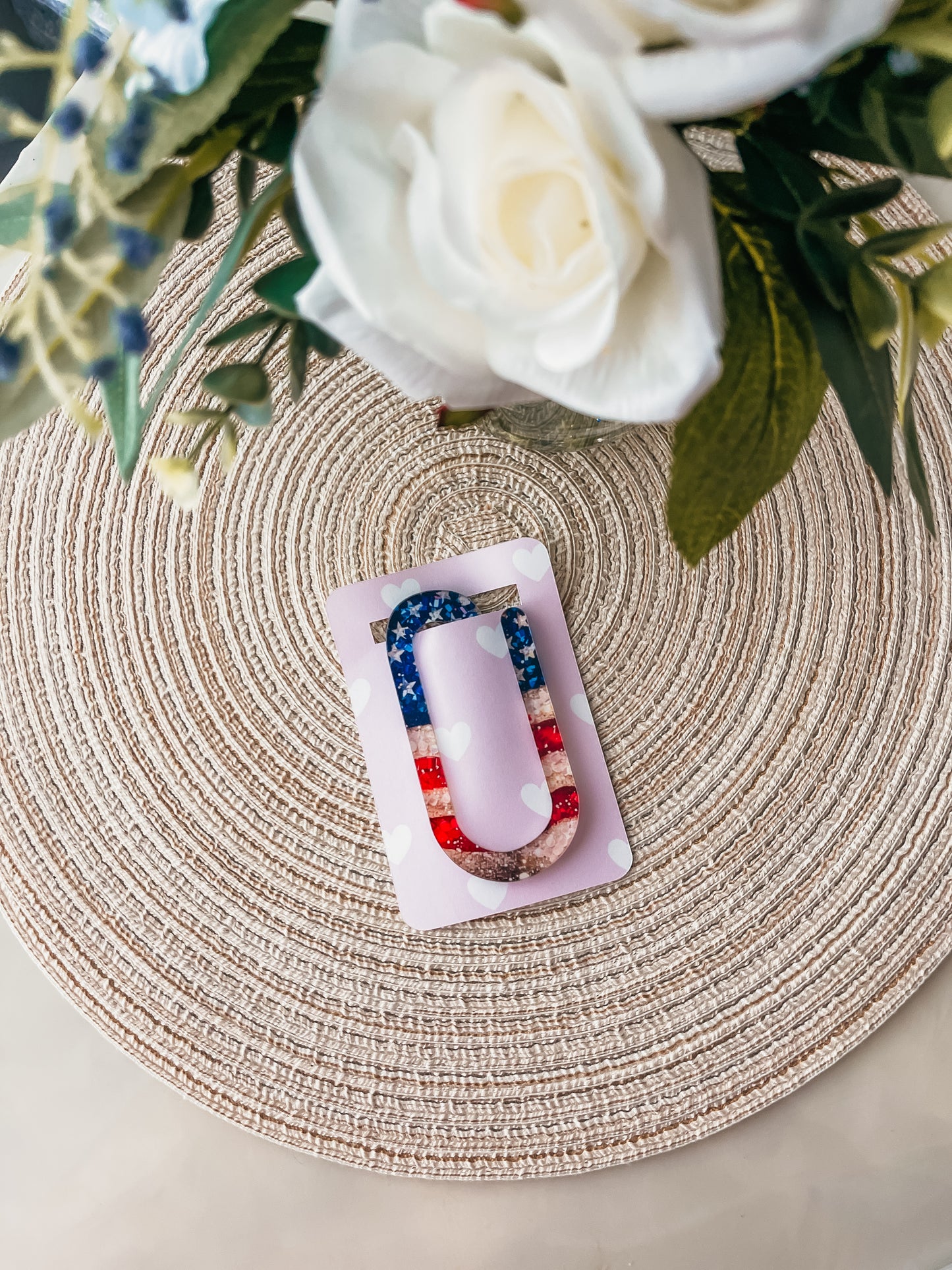American Flag Jumbo Paperclip Bookmark