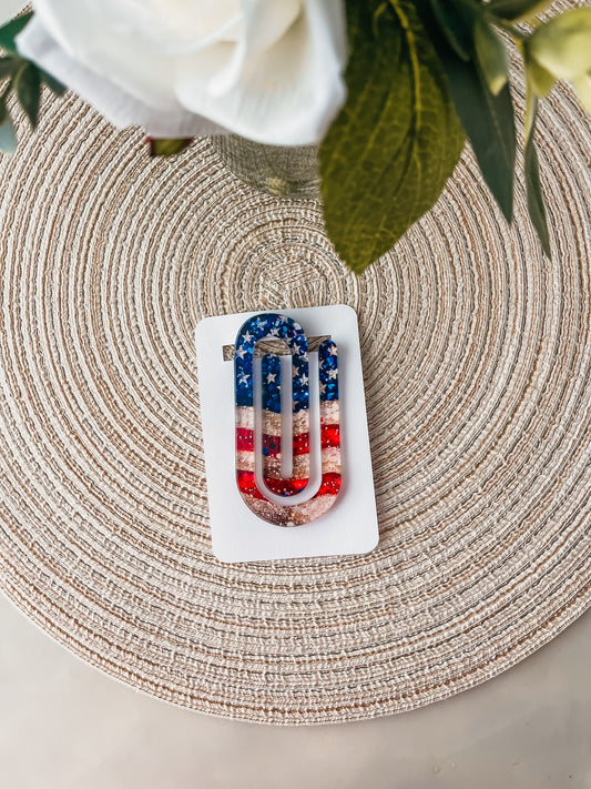 American Flag Jumbo Paperclip Bookmark