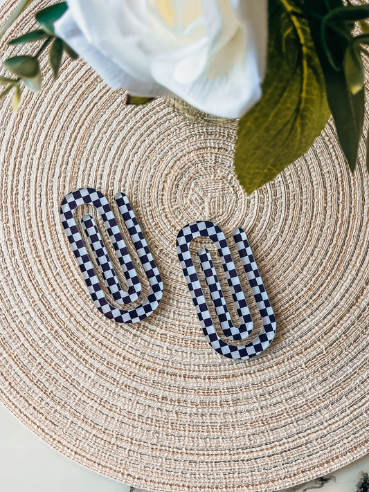 Black and White Checkered| Jumbo Paperclip