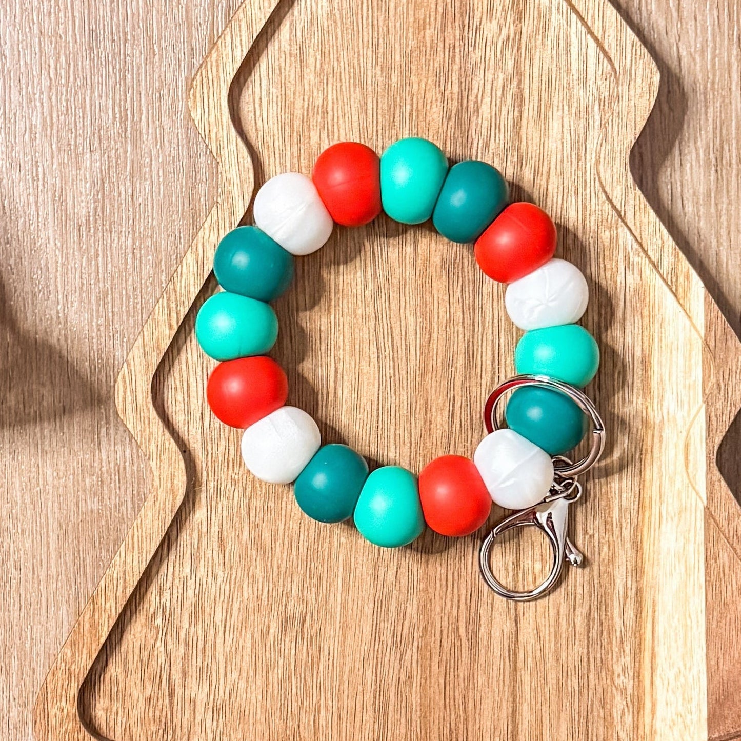 ''Mistletoes''| Handmade Beaded Wristlet Keychain| Everyday Essential