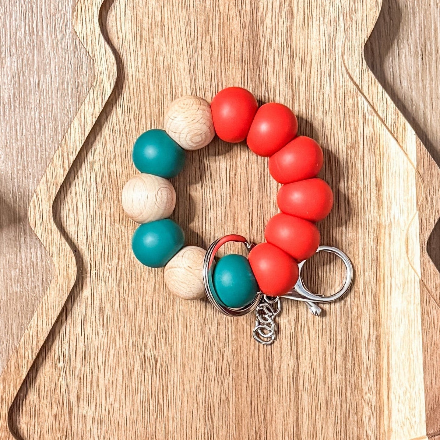 Vintage Christmas Mini| Handmade Beaded Wristlet Keychain| Everyday essential