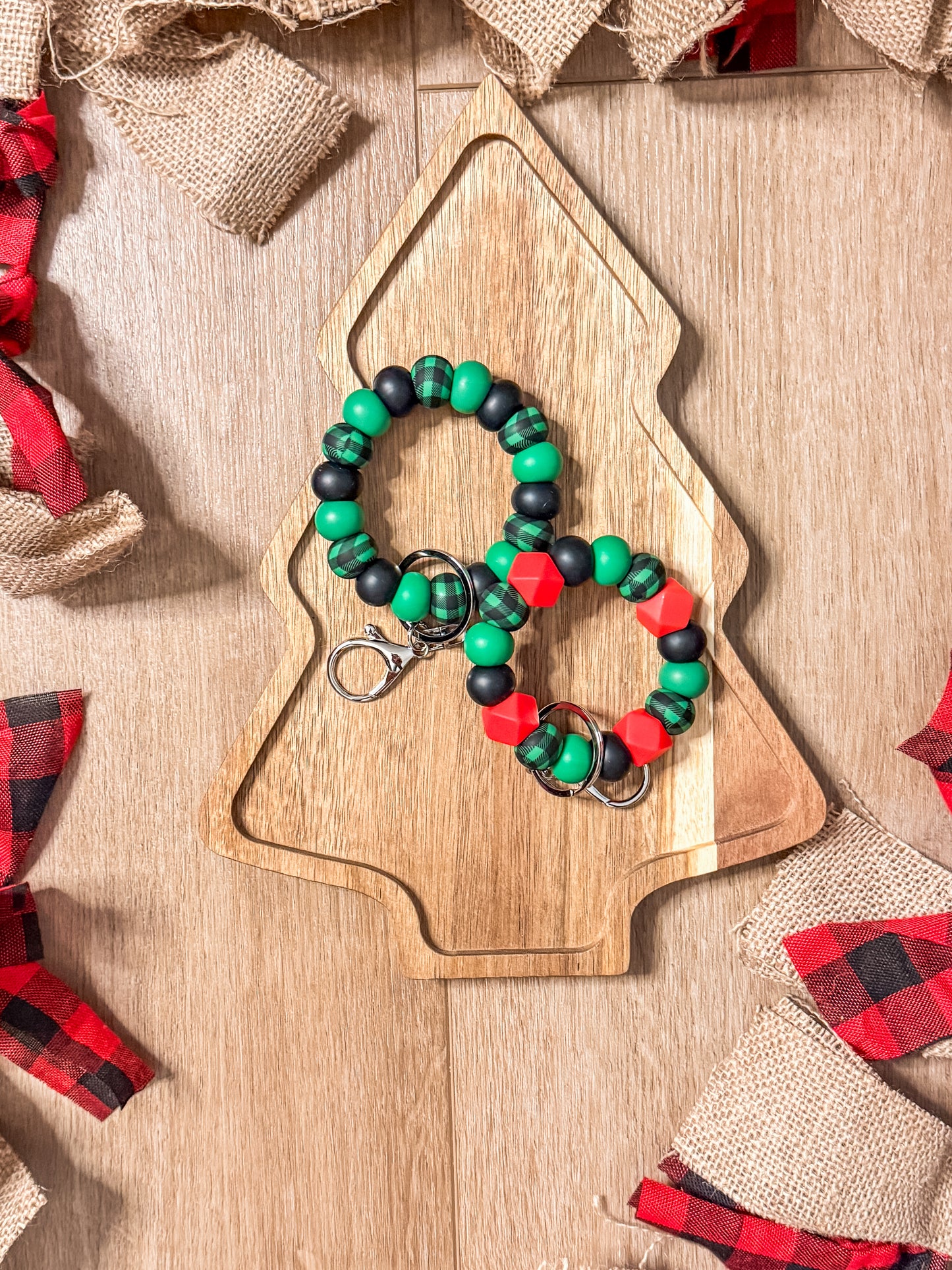 Christmas Plaid Mini Wristlets