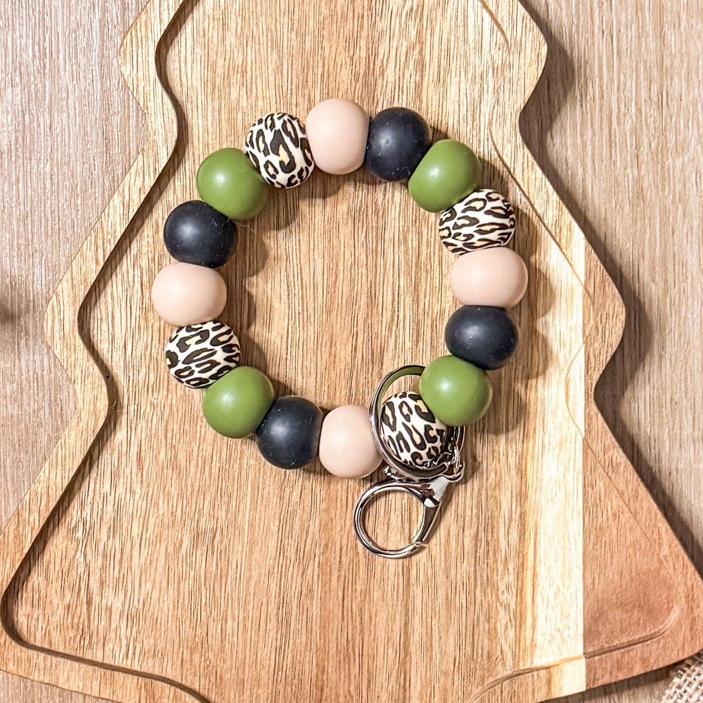 Cheetah Print Handmade beaded Wristlet Keychain| Everyday Essential