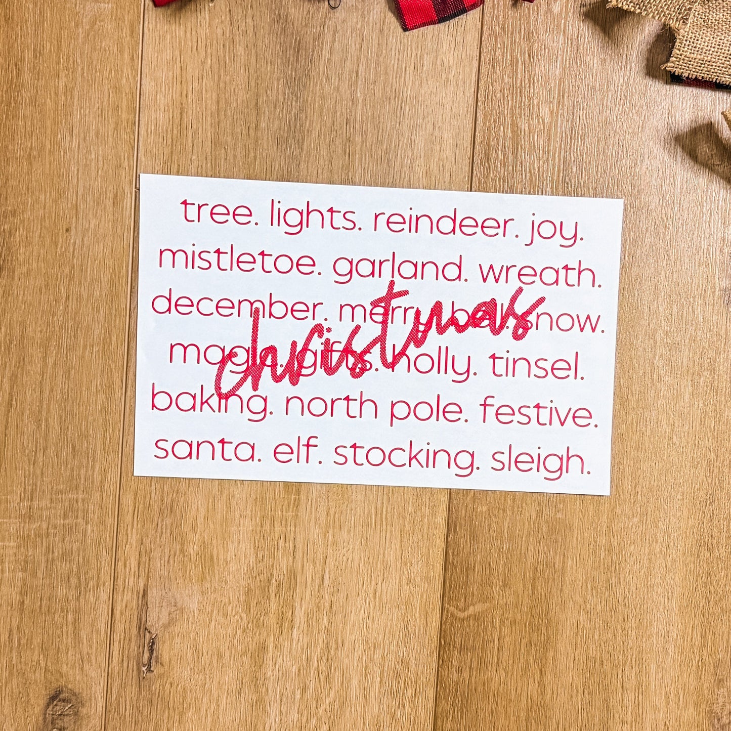Christmas words Apparel